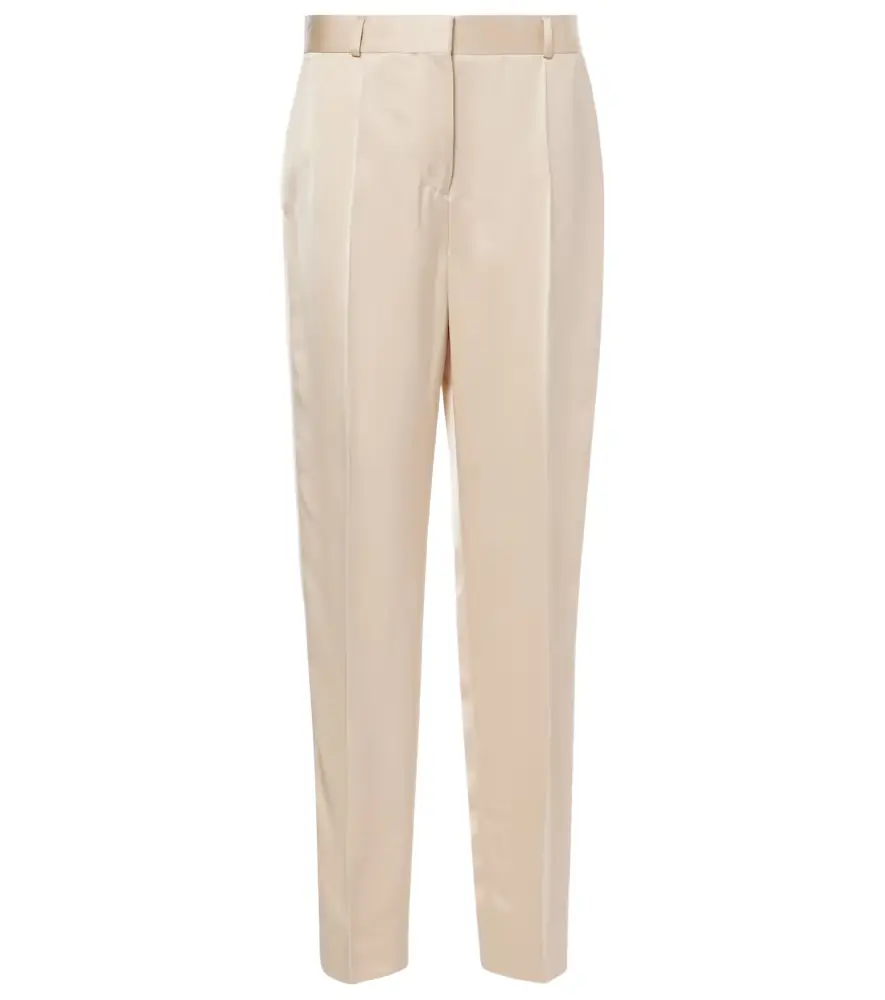 TOTEME High-rise satin straight pants
