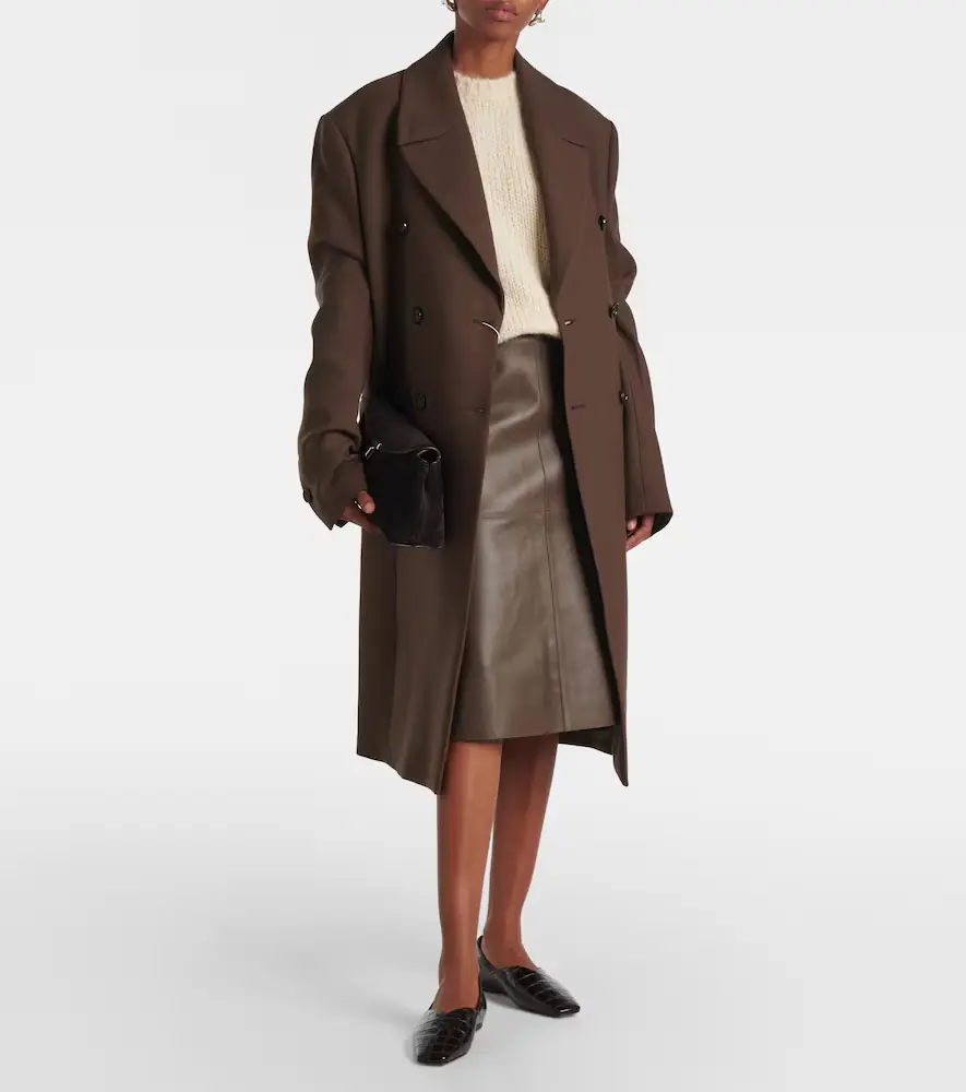 TOTEME Leather midi skirt | Thumbnail 2