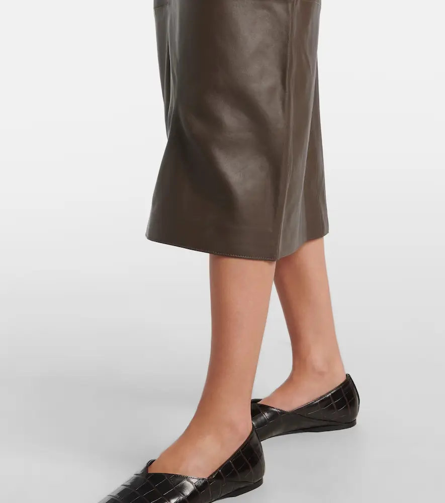 TOTEME Paneled leather midi dress | Thumbnail 4