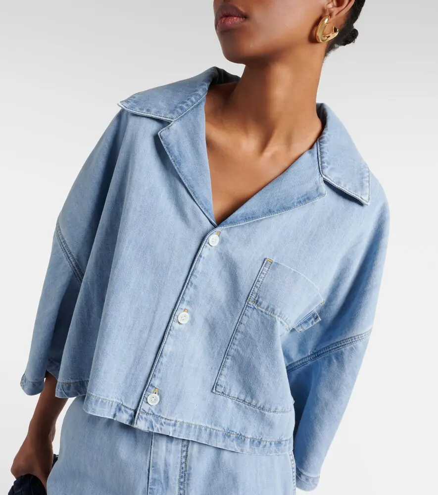 Bottega Veneta Cropped cotton denim shirt | Thumbnail 3 Bottega Veneta Cropped cotton denim shirt | Thumbnail 3