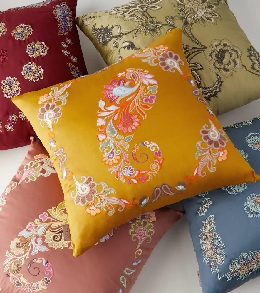 Etro Kentia embroidered cotton cushion | Thumbnail 5