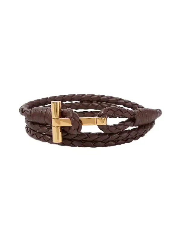 T braided leather bracelet T braided leather bracelet