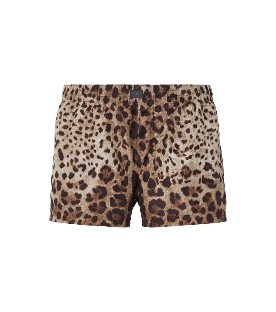 Dolce & Gabbana Leopard-print swim trunks