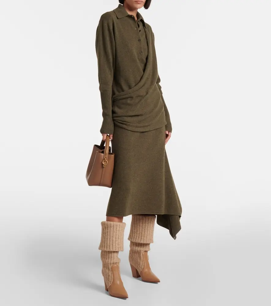 Gianvito Rossi Leather-trimmed knee-high boots | Thumbnail 6