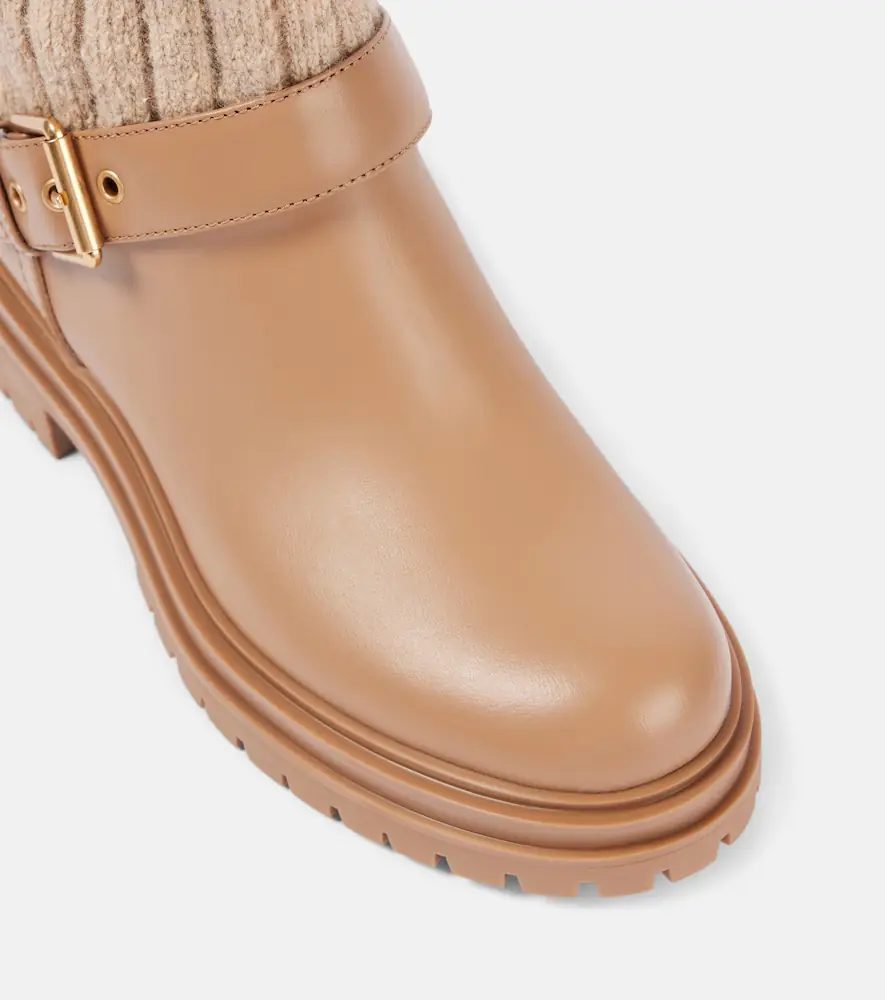 Gianvito Rossi Thurso leather-trimmed sock boots | Thumbnail 3