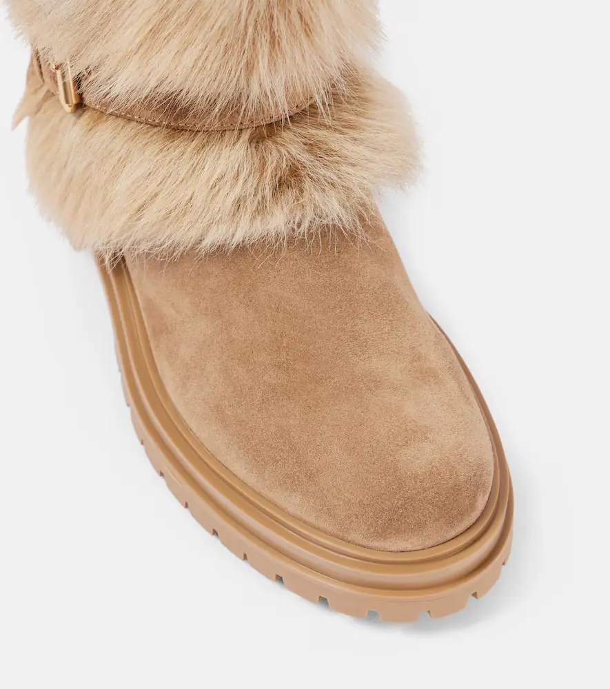 Gianvito Rossi Shearling-trimmed suede knee-high boots | Thumbnail 4 Gianvito Rossi Shearling-trimmed suede knee-high boots | Thumbnail 4