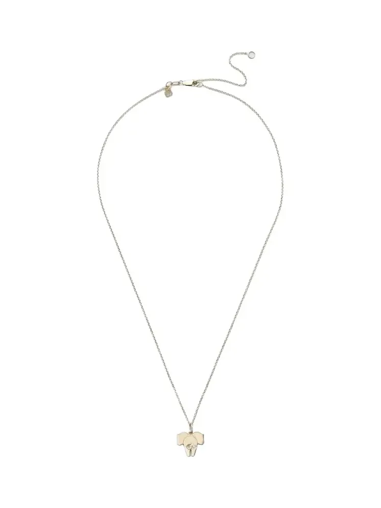 Elephant Tail 14kt gold necklace with diamonds