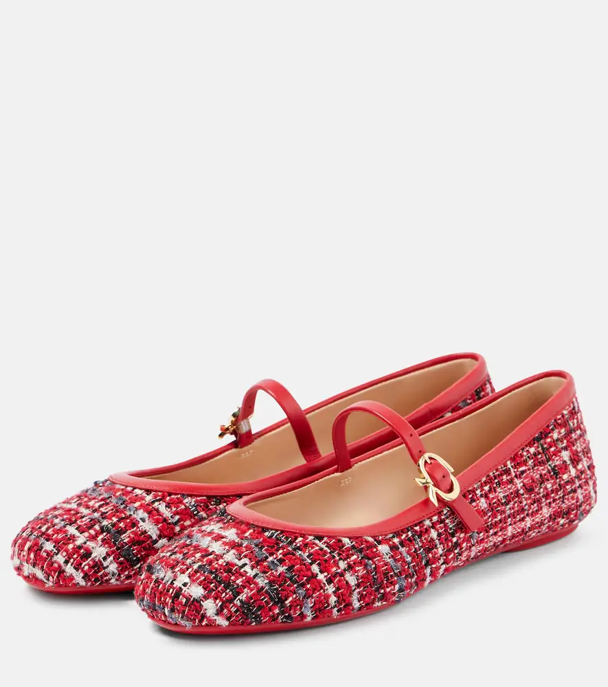 Gianvito Rossi Carla bouclé Mary Jane flats | Thumbnail 3