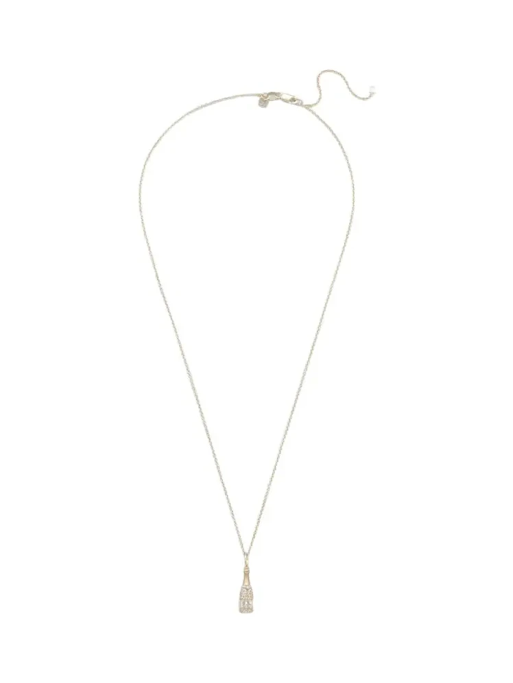Sydney Evan Champagne Bottle 14kt gold pendant necklace with diamonds