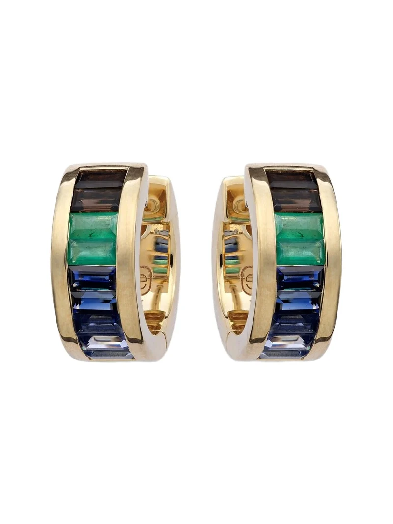 14kt gold hoop earrings with gemstones 14kt gold hoop earrings with gemstones