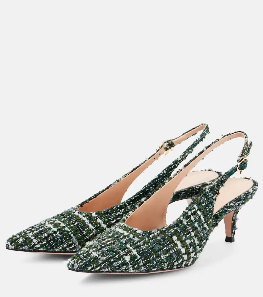 Gianvito Rossi 55 bouclé slingback pumps | Thumbnail 4