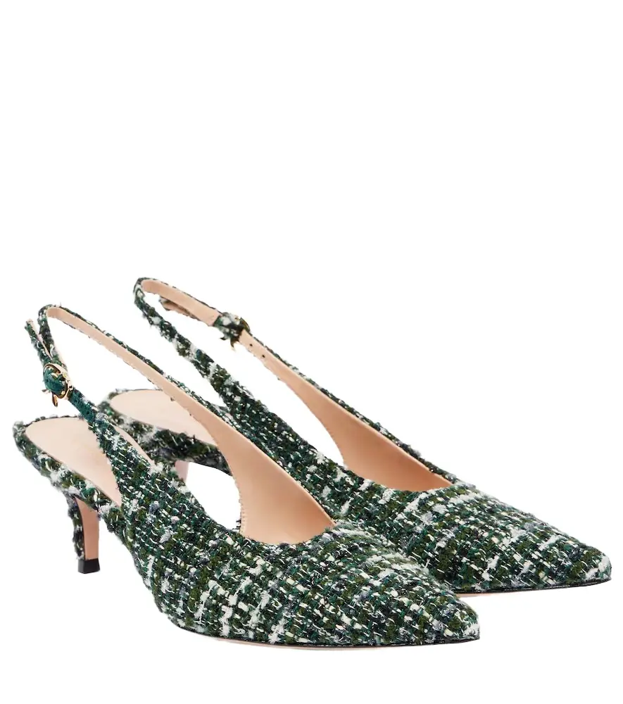 Gianvito Rossi 55 bouclé slingback pumps