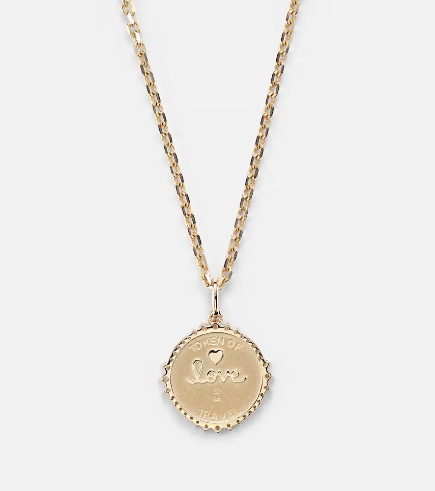Sydney Evan World Traveler 14kt gold pendant necklace with diamonds | Thumbnail 3 Sydney Evan World Traveler 14kt gold pendant necklace with diamonds | Thumbnail 3