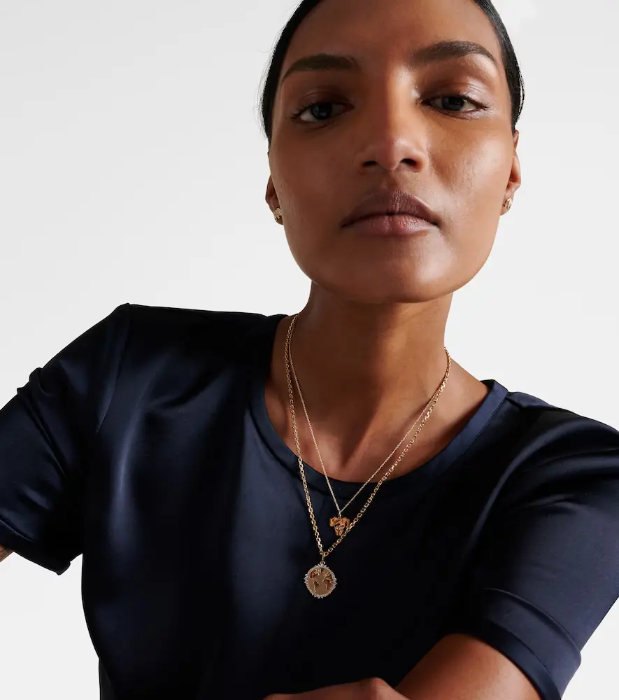 Sydney Evan World Traveler 14kt gold pendant necklace with diamonds | Thumbnail 6 Sydney Evan World Traveler 14kt gold pendant necklace with diamonds | Thumbnail 6