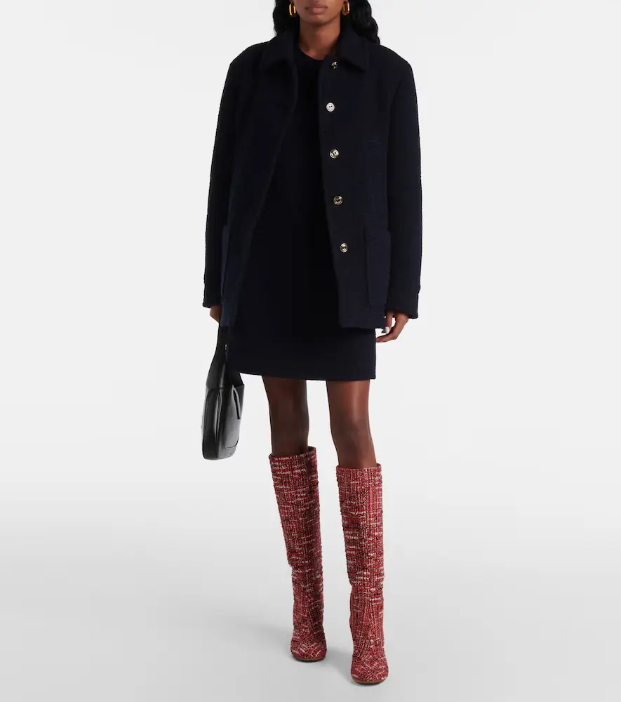 Gianvito Rossi Bouclé knee-high boots | Thumbnail 5