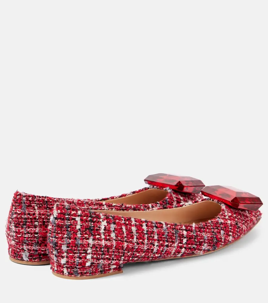 Gianvito Rossi Embellished bouclé ballet flats | Thumbnail 2 Gianvito Rossi Embellished bouclé ballet flats | Thumbnail 2