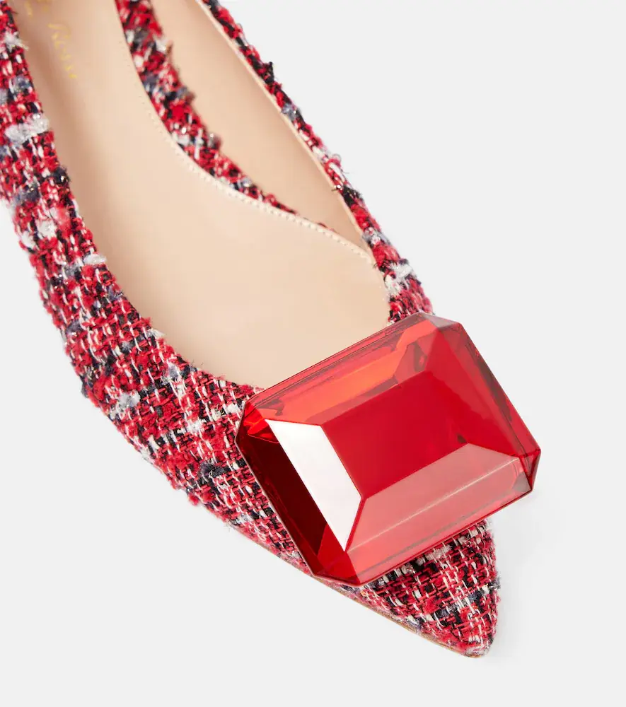 Gianvito Rossi Embellished bouclé ballet flats | Thumbnail 4 Gianvito Rossi Embellished bouclé ballet flats | Thumbnail 4