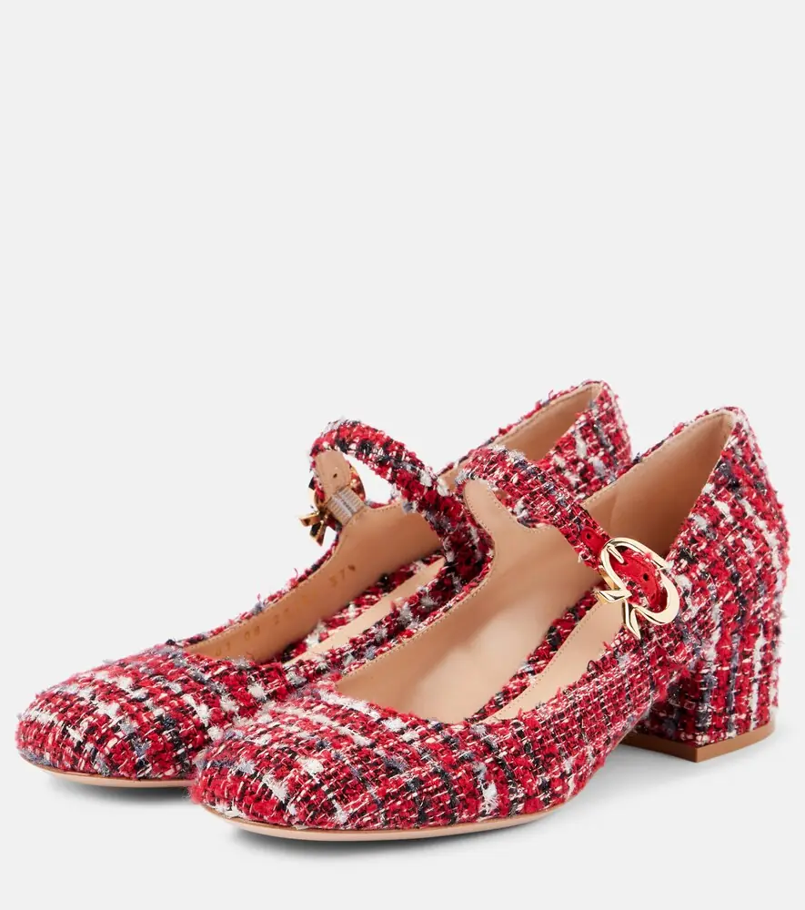 Gianvito Rossi Mary Ribbon bouclé Mary Jane pumps | Thumbnail 2 Gianvito Rossi Mary Ribbon bouclé Mary Jane pumps | Thumbnail 2