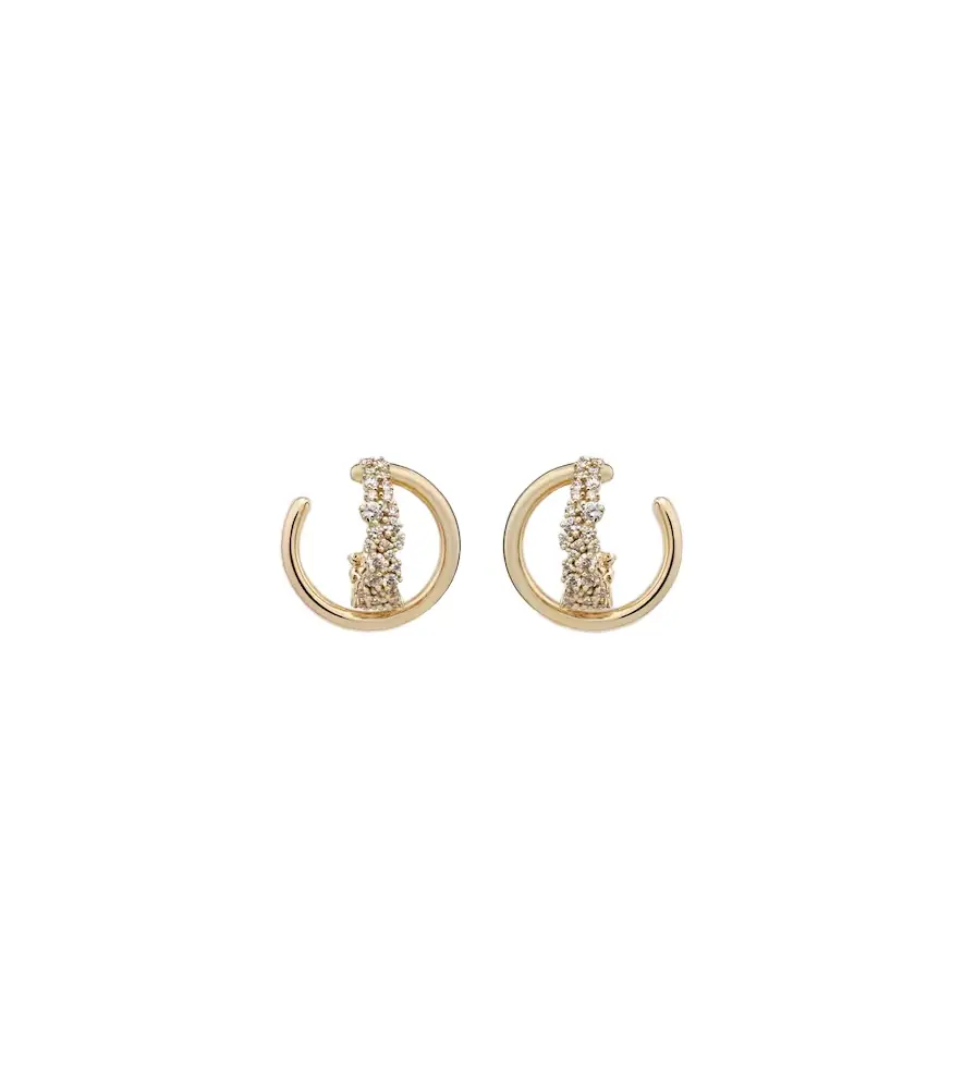 Ananya Scatter Double 18kt gold earrings with diamonds | Image 1 Ananya Scatter Double 18kt gold earrings with diamonds | Image 1