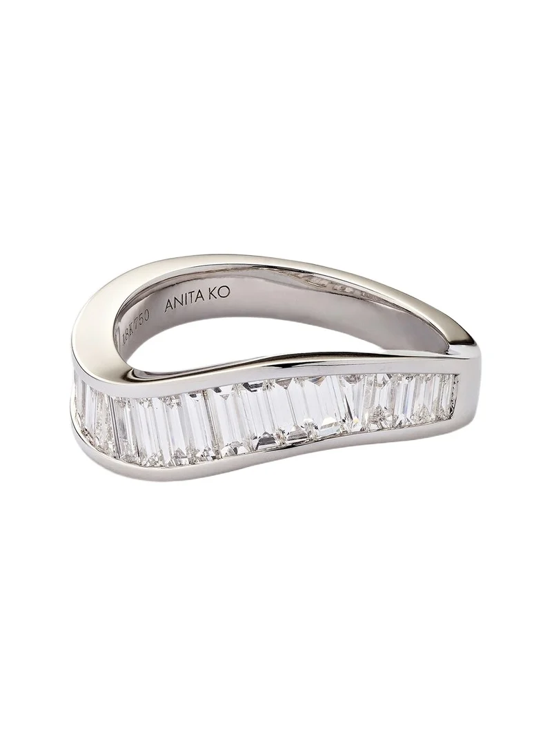 Wave 18kt white gold ring with diamonds Wave 18kt white gold ring with diamonds