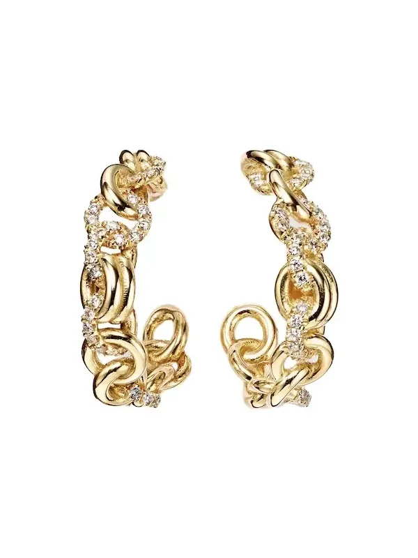 Fused Serpens 18kt gold earrings with diamonds