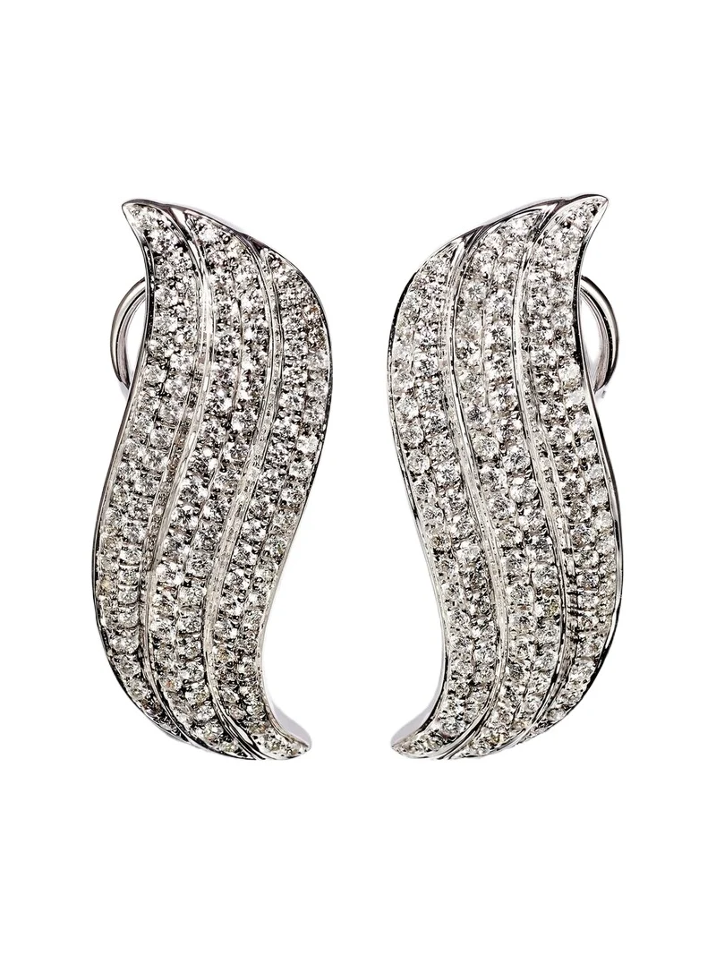 Anita Ko Celeste Small 18kt white gold earrings with diamonds