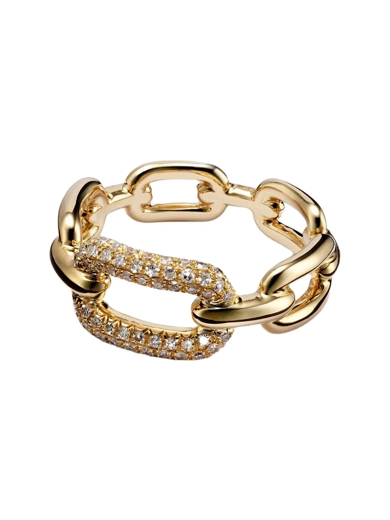 SHAY JEWELRY Cable Link 18kt gold ring with diamonds