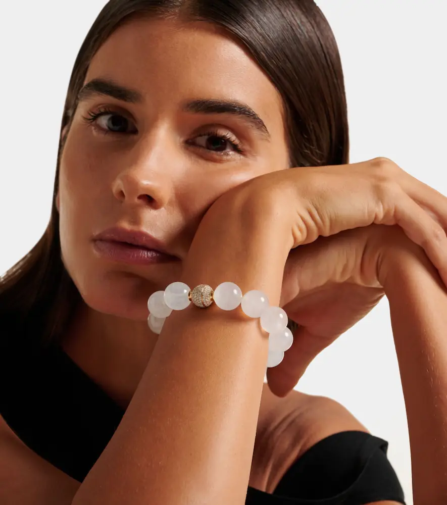 Octavia Elizabeth Riviera Orb beaded 18kt gold bracelet with moonstone and diamonds | Thumbnail 3 Octavia Elizabeth Riviera Orb beaded 18kt gold bracelet with moonstone and diamonds | Thumbnail 3