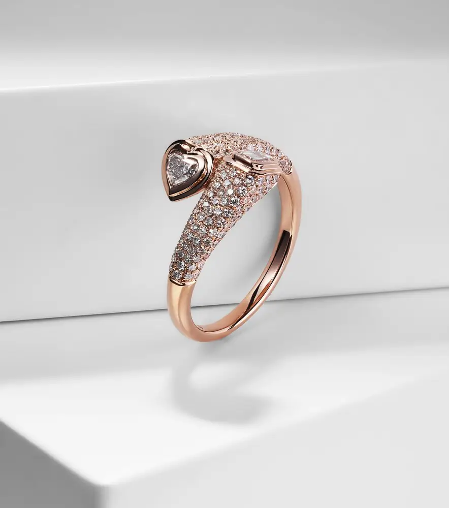 SHAY JEWELRY Bypass 18kt rose gold pinky ring with diamonds | Thumbnail 5 SHAY JEWELRY Bypass 18kt rose gold pinky ring with diamonds | Thumbnail 5