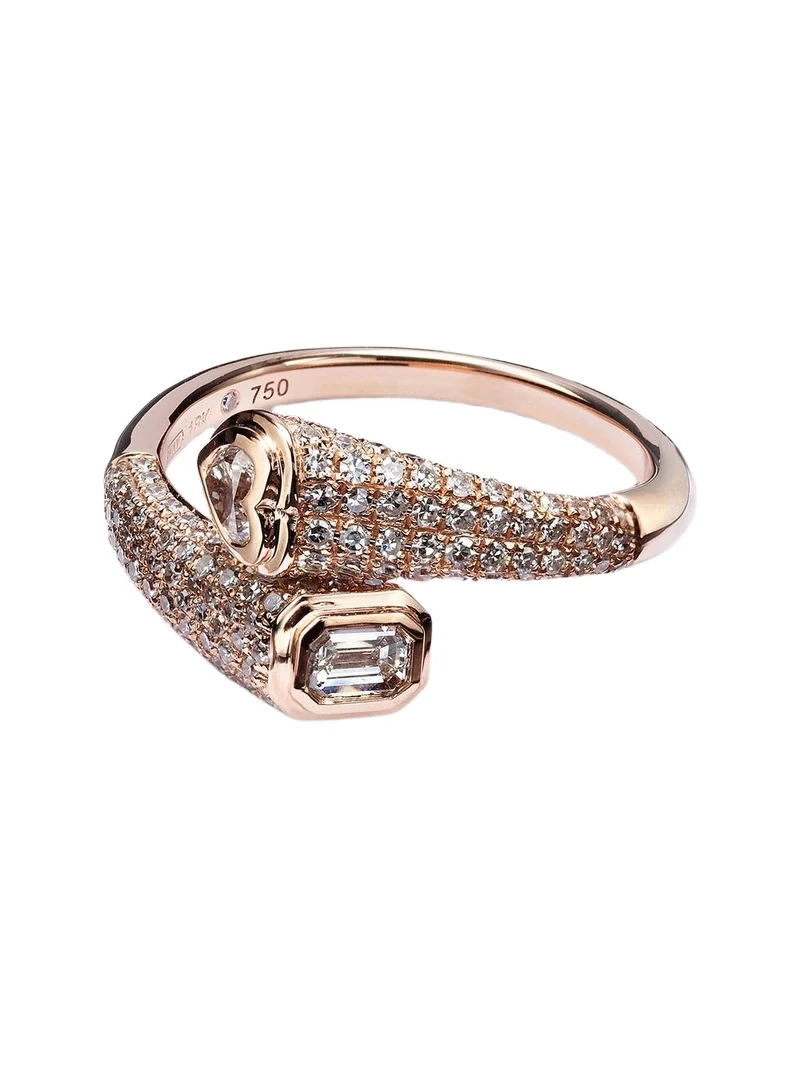 Bypass 18kt rose gold pinky ring with diamonds Bypass 18kt rose gold pinky ring with diamonds