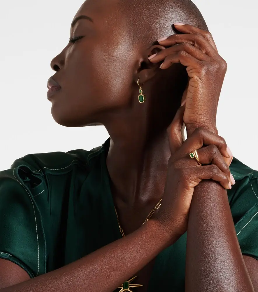 Shay Jewelry Bypass 18kt gold ring with emerald and sapphire | Thumbnail 3