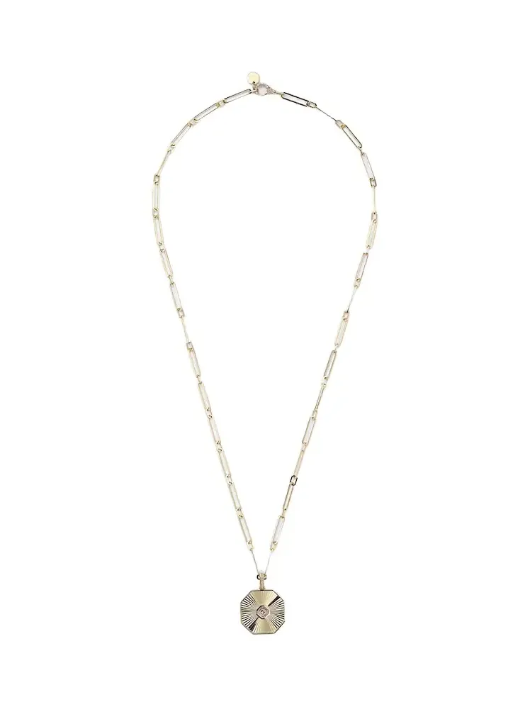 Radiant Octagon 18kt gold pendant necklace with diamonds Radiant Octagon 18kt gold pendant necklace with diamonds