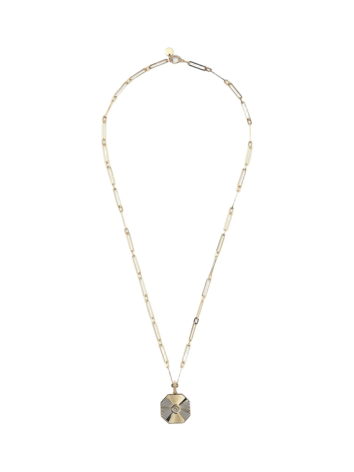 Radiant Octagon 18kt gold pendant necklace with diamonds