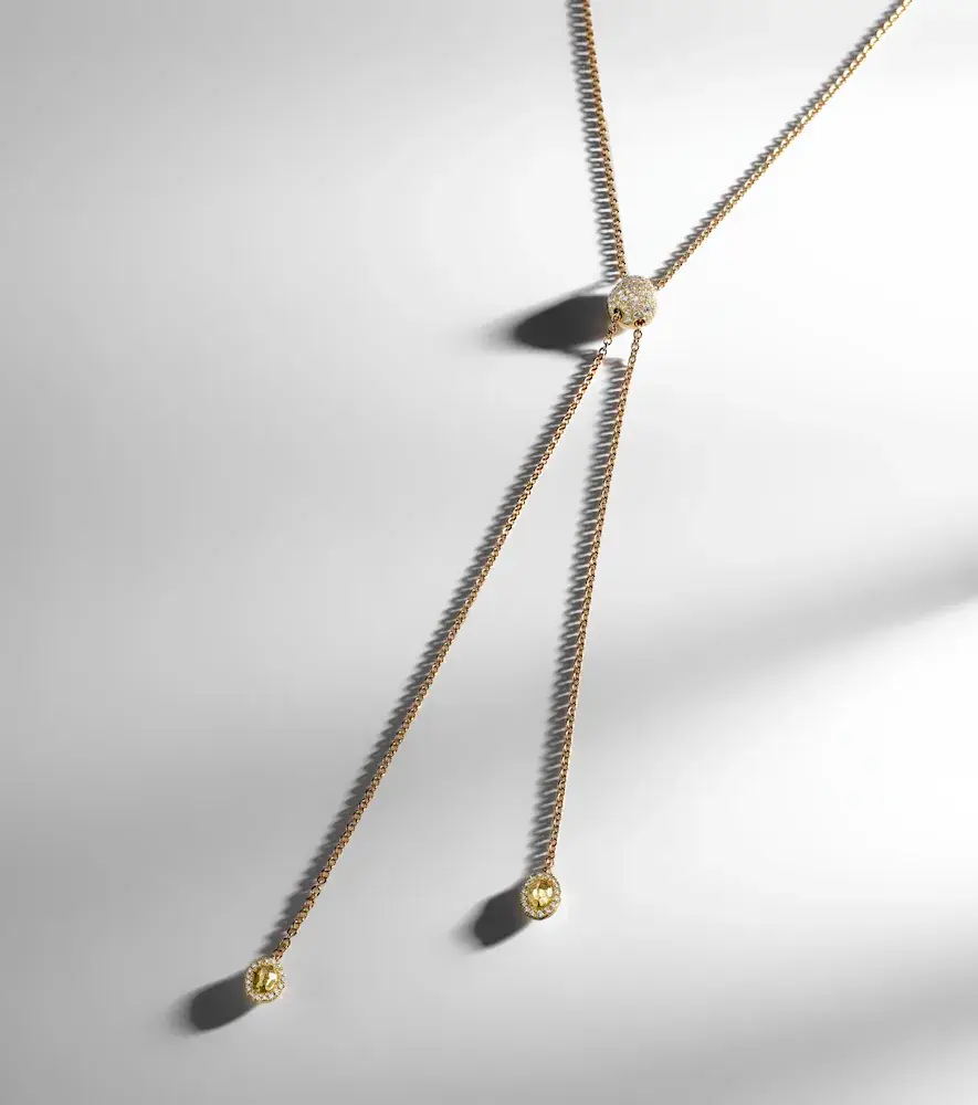 Octavia Elizabeth Diamond Coast Lariat 18kt gold necklace with diamonds | Thumbnail 3