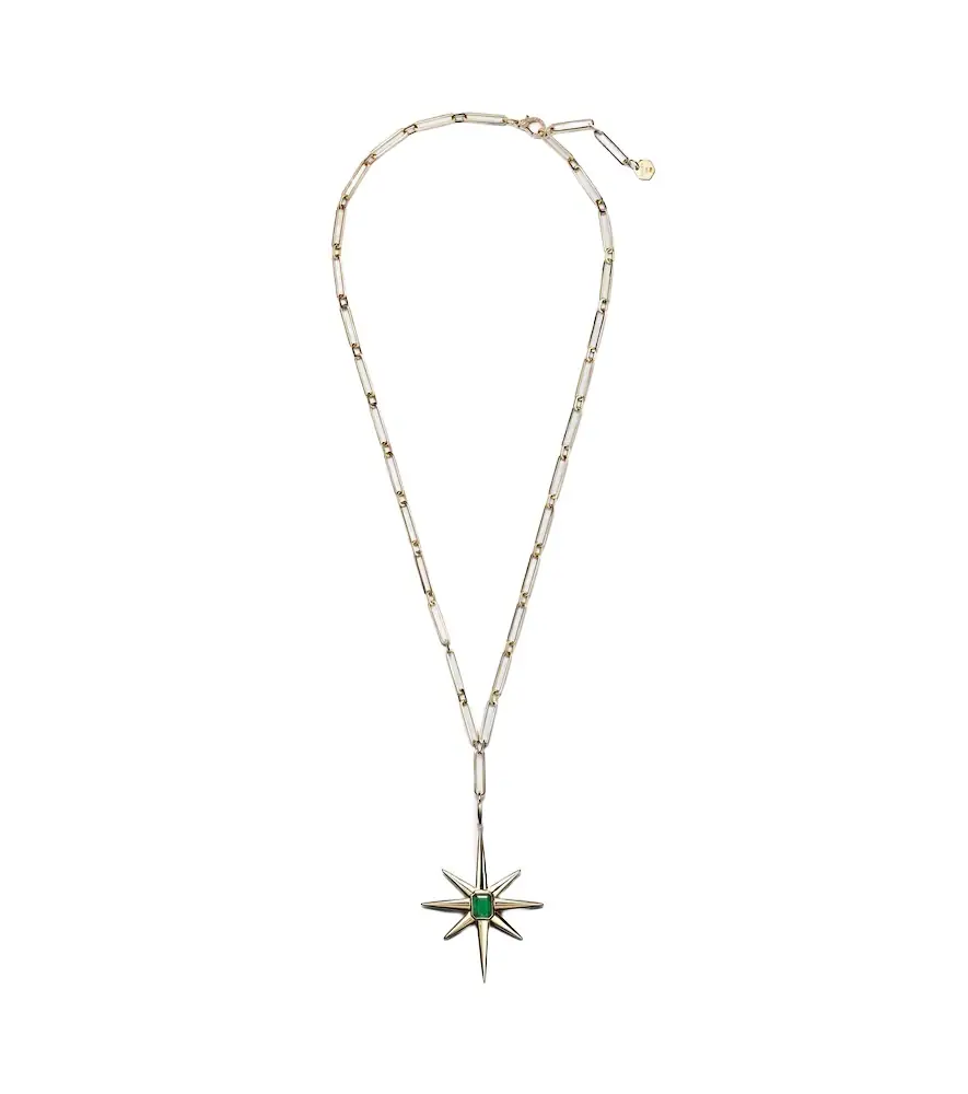 SHAY JEWELRY Starburst 18kt gold necklace with emerald and diamonds | Image 1 SHAY JEWELRY Starburst 18kt gold necklace with emerald and diamonds | Image 1