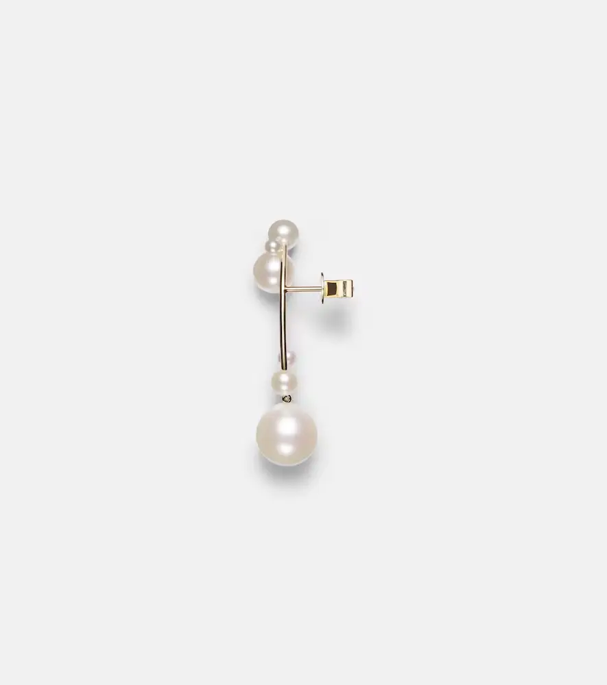 Sophie Bille Brahe Grand Stella 14kt gold single earring with pearls | Thumbnail 2