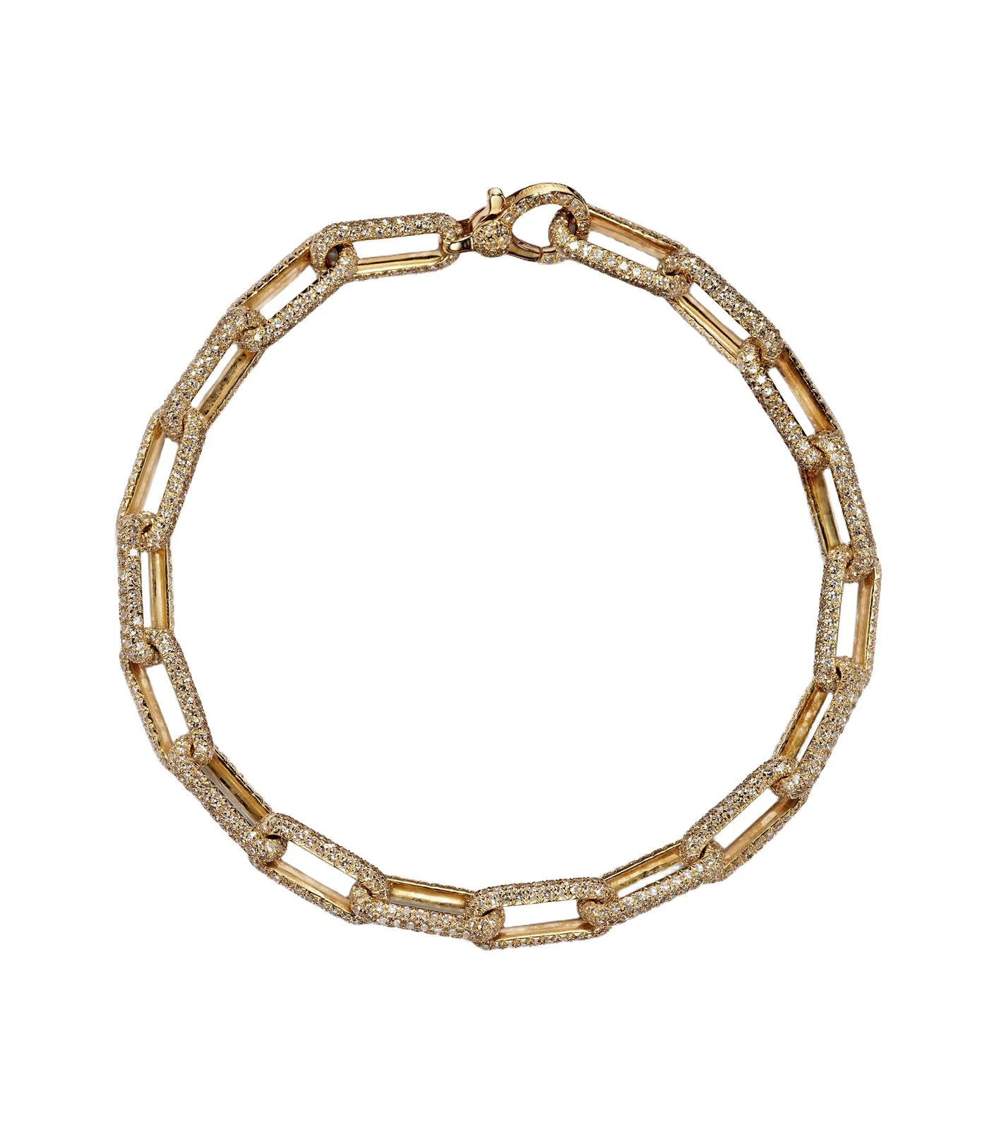 18kt gold chain bracelet with diamonds 18kt gold chain bracelet with diamonds