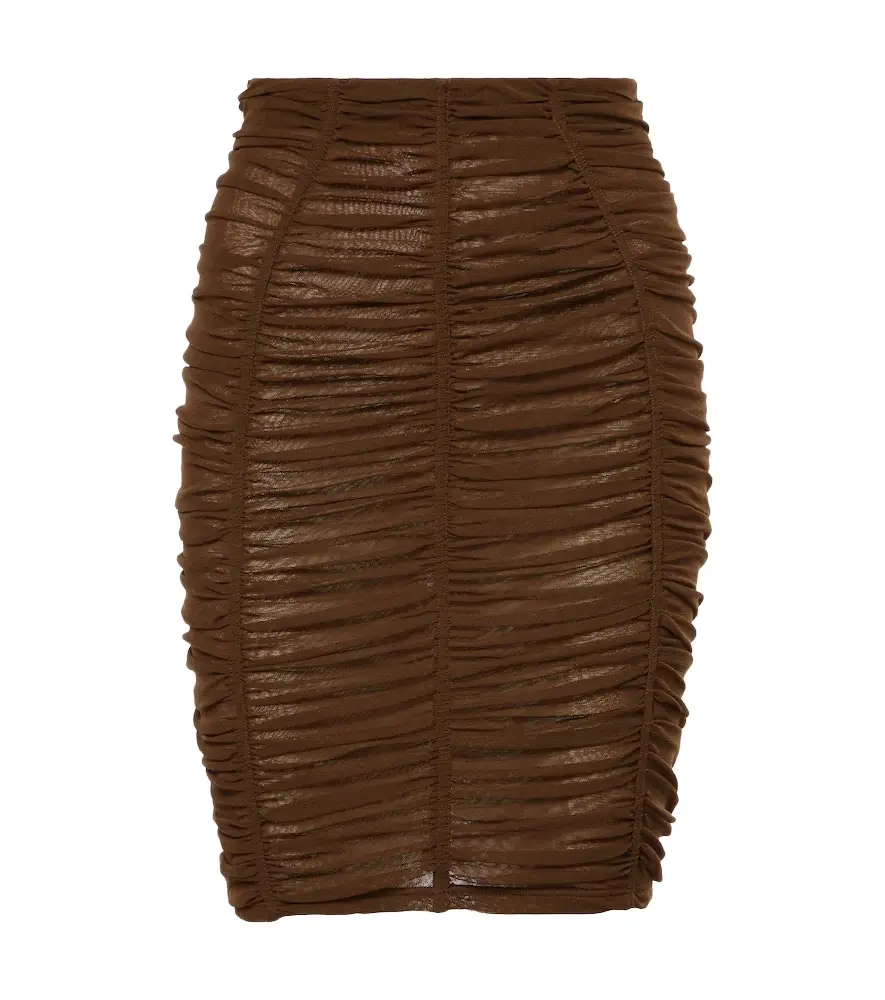 The Attico Ruched high-rise jersey miniskirt | Image 1 The Attico Ruched high-rise jersey miniskirt | Image 1