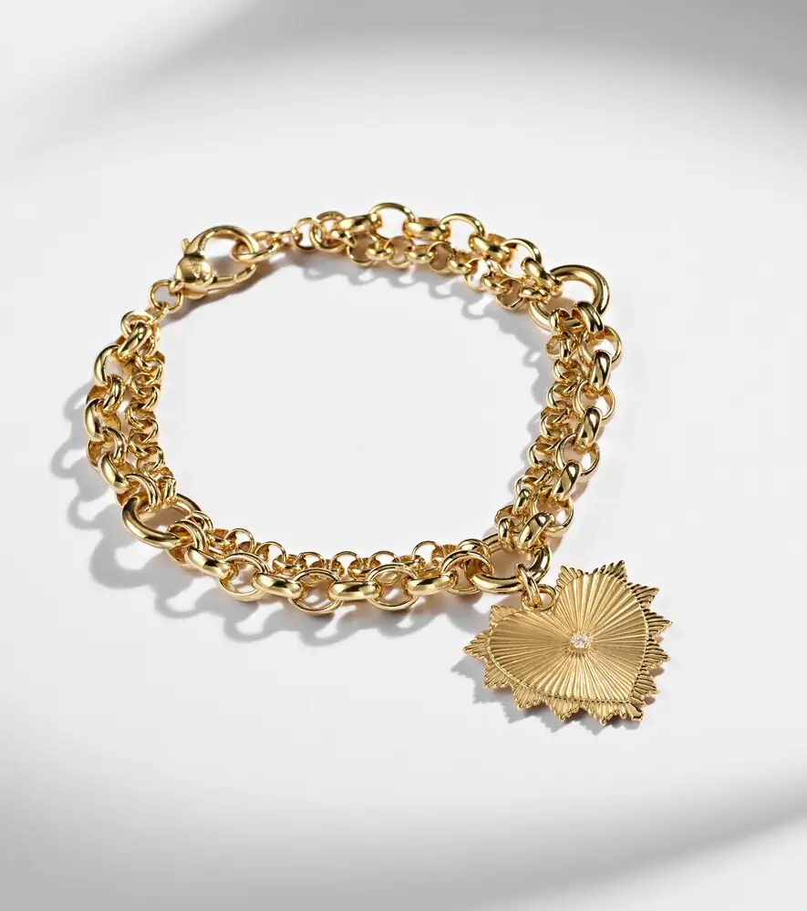 Foundrae True Love 18kt gold charm bracelet with diamond | Thumbnail 4