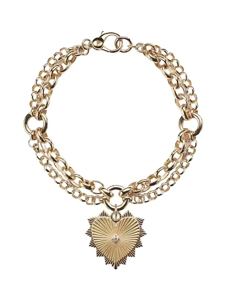 True Love 18kt gold charm bracelet with diamond True Love 18kt gold charm bracelet with diamond