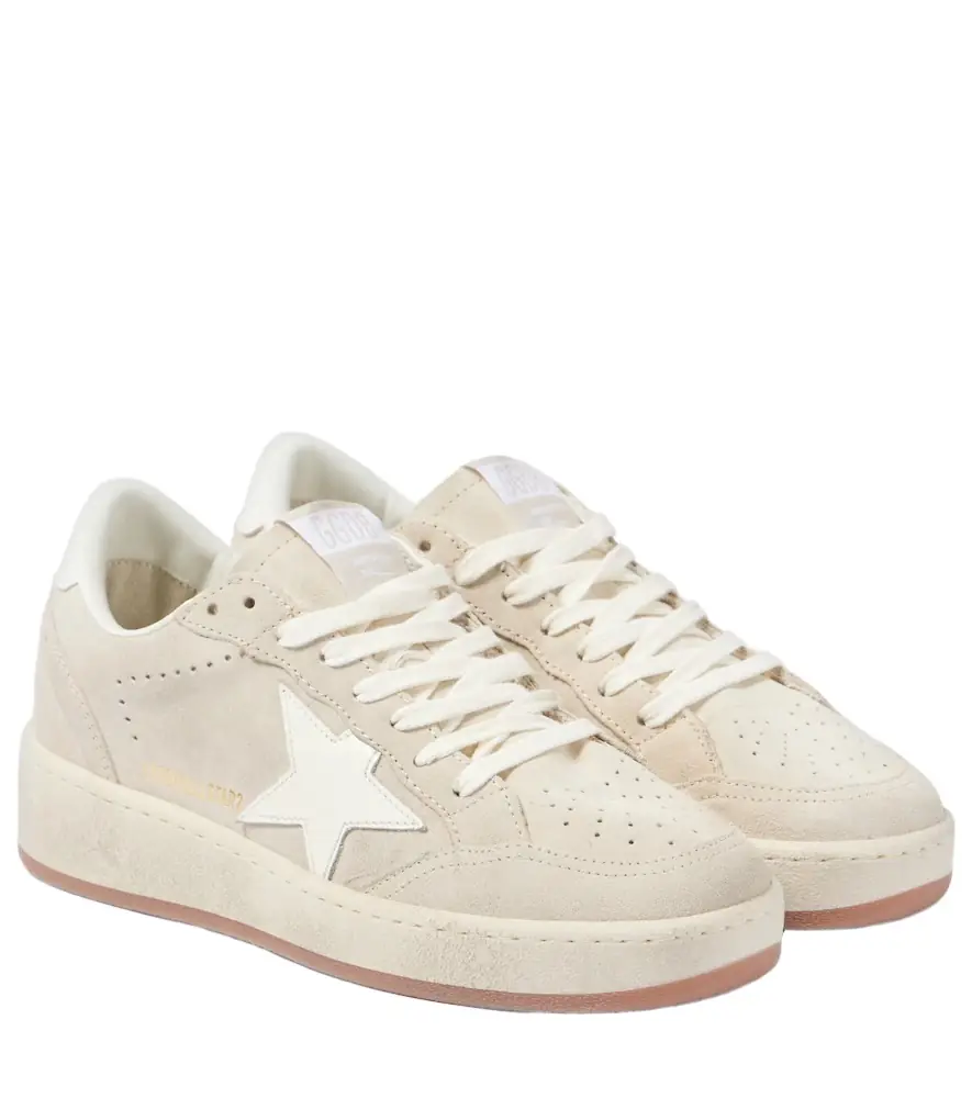 Golden Goose Ball Star 2 leather-trimmed suede sneakers