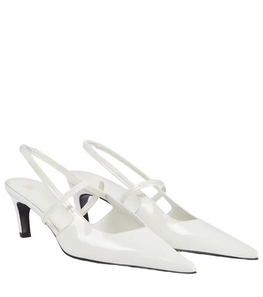 TOTEME Sharp 50 patent leather slingback pumps