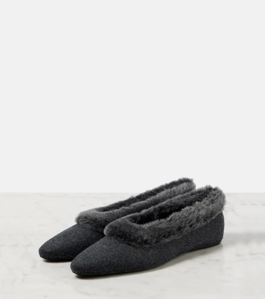 TOTEME Shearling-lined ballet flats | Thumbnail 4
