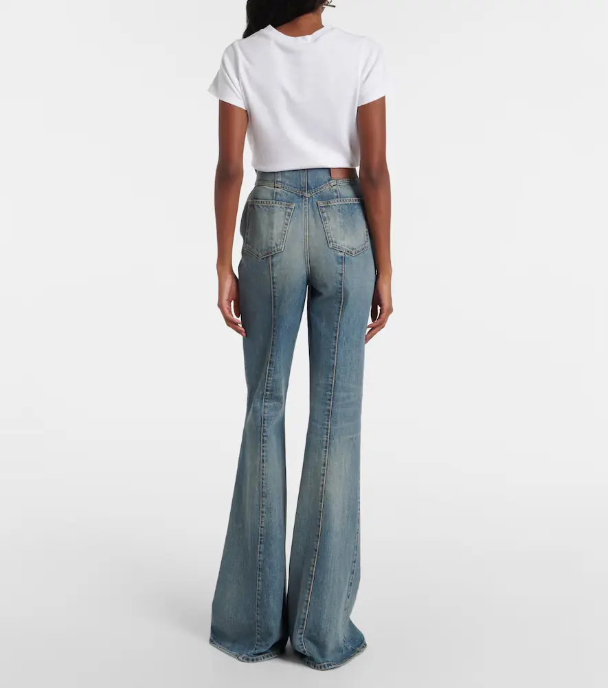 Alexander McQueen Faded high-rise bootcut jeans | Thumbnail 2 Alexander McQueen Faded high-rise bootcut jeans | Thumbnail 2
