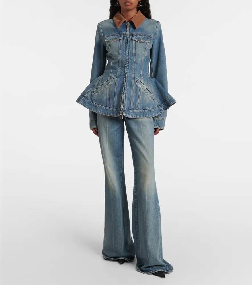 Alexander McQueen Faded high-rise bootcut jeans | Thumbnail 3 Alexander McQueen Faded high-rise bootcut jeans | Thumbnail 3
