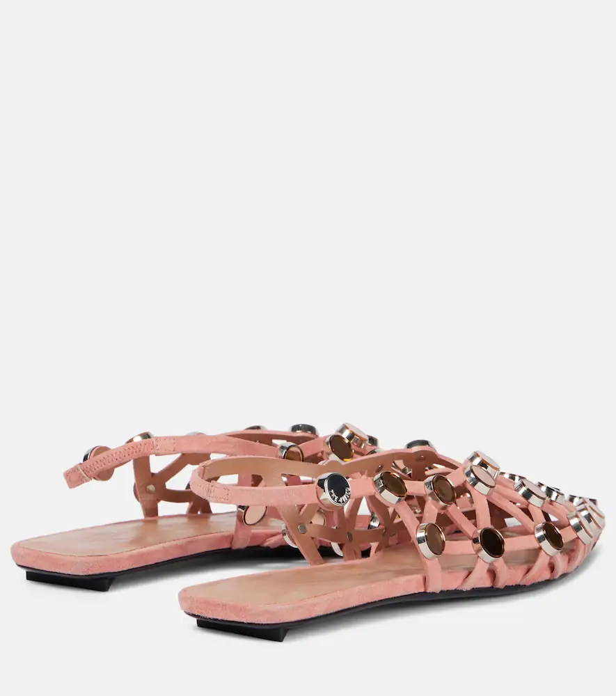 The Attico Grid embellished suede slingback flats | Thumbnail 3 The Attico Grid embellished suede slingback flats | Thumbnail 3