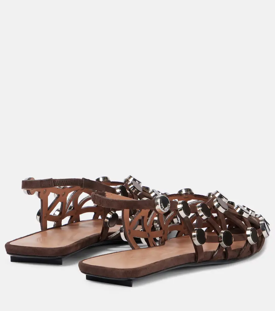 The Attico Grid embellished suede slingback flats | Thumbnail 3 The Attico Grid embellished suede slingback flats | Thumbnail 3