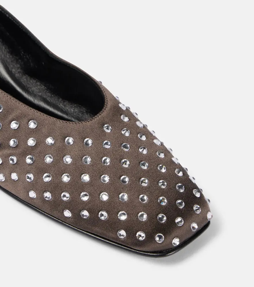 Magda Butrym Crystal-embellished satin ballet flats | Thumbnail 3 Magda Butrym Crystal-embellished satin ballet flats | Thumbnail 3