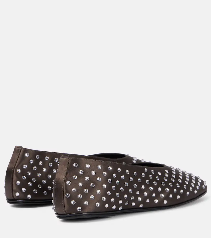 Magda Butrym Crystal-embellished satin ballet flats | Thumbnail 5 Magda Butrym Crystal-embellished satin ballet flats | Thumbnail 5