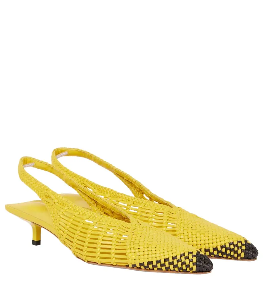 Jacquemus Cubisto Banane 35 leather slingback pumps